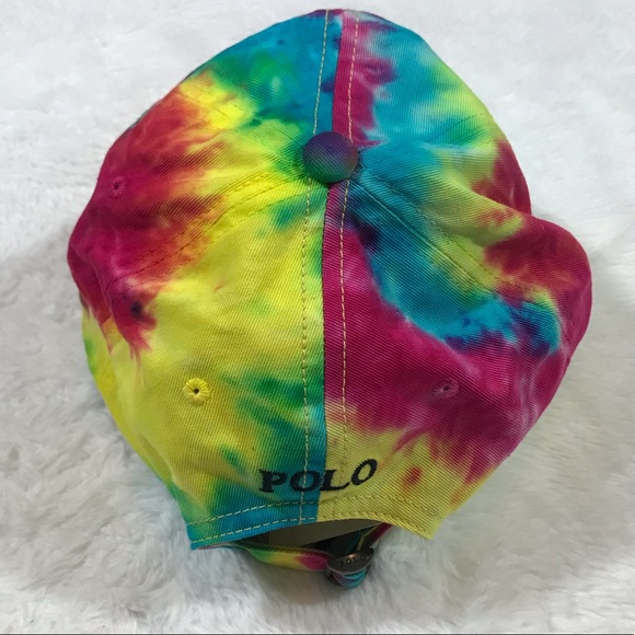 NEW POLO rainbow tie dye baseball cap hat ralph - Picture 6 of 16